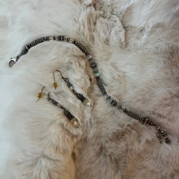 Silver & Crystal Bracelet & Earring Set - Picture 3 of 3